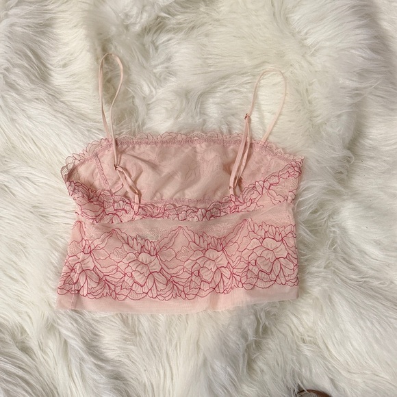 FREE PEOPLE Double Date Cami Camisole Tank Top Blush Red Combo Sz S NWOT - Picture 10 of 13